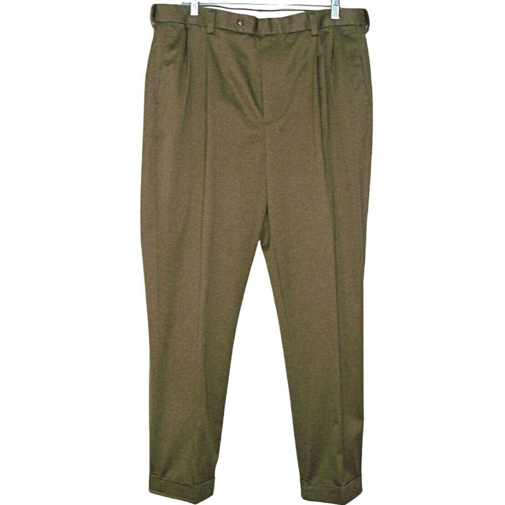 Round Tree & Yorke Mens Brown Classic Fit Comfort Expander Waist Pants Sz 36x30